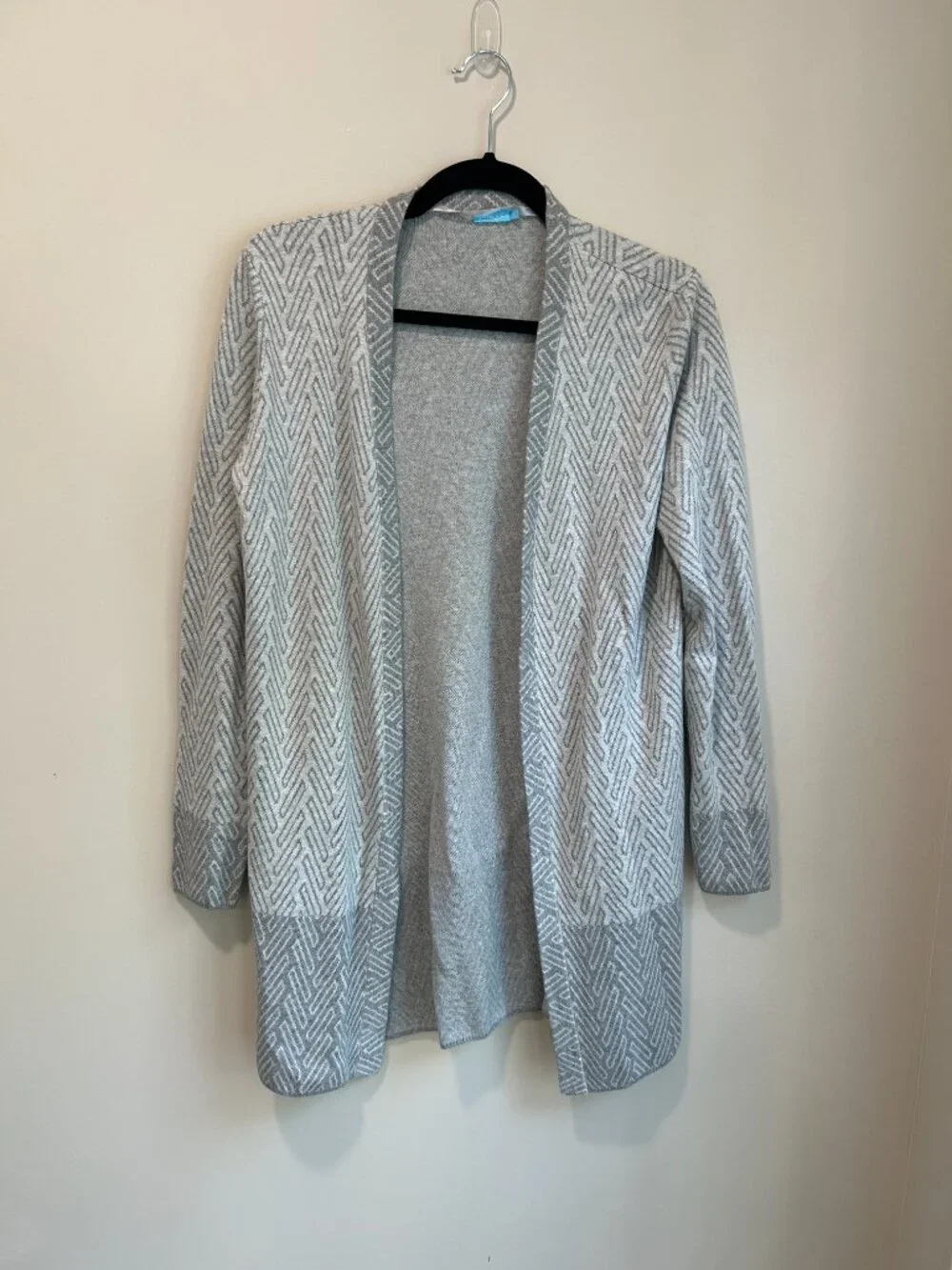 J.McLaughlin Gray Open‎ Front Cardigan Small Cotton Modal Lightweight Sweater